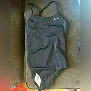 Nike child’s black swimsuit, black, 9 years old